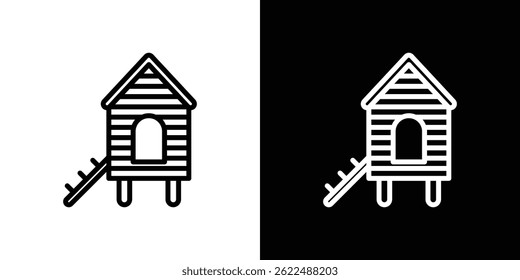 Chicken coop icon vector illustration EPS