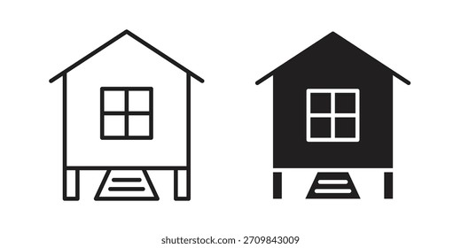 Ilustração do vetor de ícone de galinheiro. Design plano. Símbolos de vetor de design gráfico.