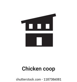 Chicken coop icon vector isolated on white background, logo concept of Chicken coop sign on transparent background, filled black symbol