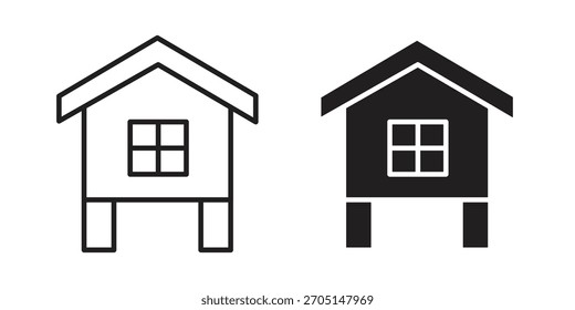 Chicken coop icon vector modern flat and stroke designs