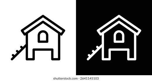 Chicken coop icon vector simple element illustration editable
