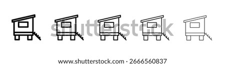 Chicken coop icon in web style. Vector illustration. Eps10