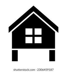 Chicken Coop Vector Glyph Icon For Personal And Commercial Use.
