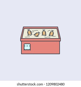 chicken counter colored outline icon. One of the collection icons for websites, web design, mobile app