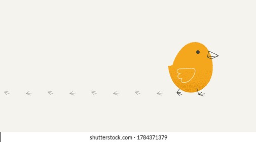 Chicken cracked egg. Broken eggshell newborn chicken, incubator theme abstract cartoon style. Vector illustration