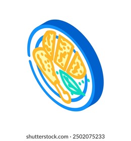 chicken crispy fast food isometric icon vector. chicken crispy fast food sign. isolated symbol illustration