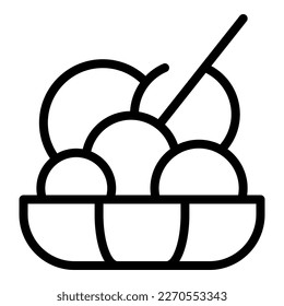 Chicken croquette icon outline vector. Fried ball. Meal food