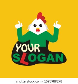 chicken design logo vector- illustration