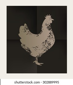 Chicken design on black background,vector