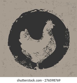 Chicken design on grunge background, grunge vector