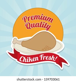 chicken design over blue background vector illustration