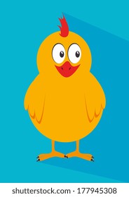 chicken design over blue   background, vector illustration 