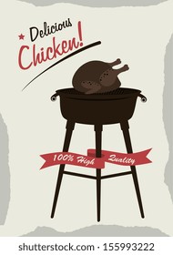 chicken design over gray background vector illustration