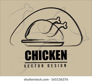 chicken design over gray background vector illustration
