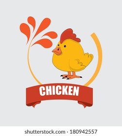chicken design over gray background vector illustration