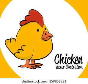 chicken design over white background vector illustration