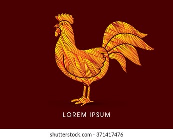 Chicken designed using grunge brush graphic vector