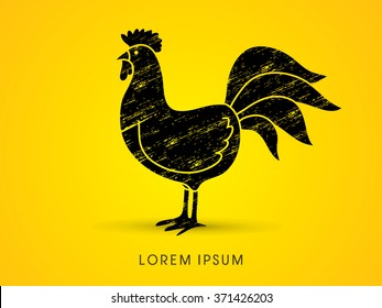 Chicken designed using grunge brush graphic vector