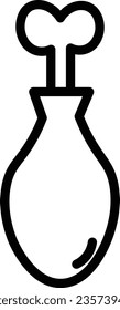 Chicken Dinner Eat Outline Icon