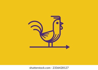 chicken direction vector template logo design