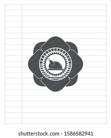 chicken dish icon draw with pencil effect. Vector Illustration. Detailed.