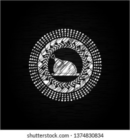 chicken dish icon drawn with chalkboard texture
