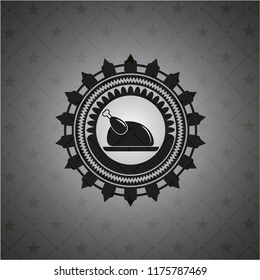 chicken dish icon inside dark badge
