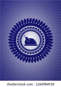 chicken dish icon inside jean background