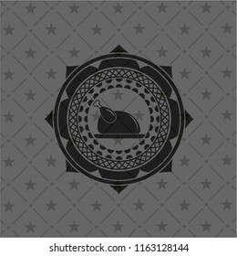 chicken dish icon inside retro style black emblem
