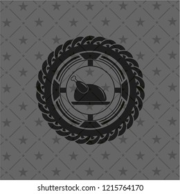 chicken dish icon inside retro style black emblem