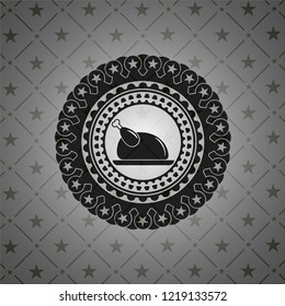 chicken dish icon inside retro style black emblem