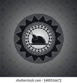 chicken dish icon inside retro style black emblem