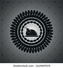 chicken dish icon inside retro style black emblem