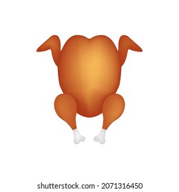 Chicken dish icon, stock vector, logo isolated on white background. Illustration