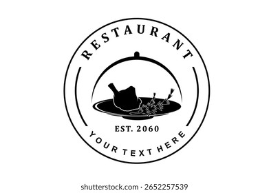 chicken dishes restaurant logo design illustration