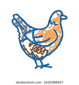chicken domestic bird doodle icon sketch vector. chicken domestic bird sign. isolated symbol illustration