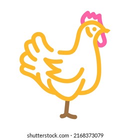 chicken domestic farm bird color icon vector. chicken domestic farm bird sign. isolated symbol illustration