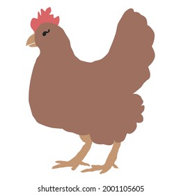 chicken. doodle. flat. Hen. cock. bird. cartoon 