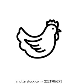 chicken doodle icon, vector illustration
