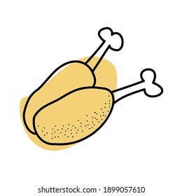 Chicken doodle icon for web and kitchen decoration vector illustration