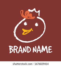 Logotipo del vector de ilustraciones del perro de pollo