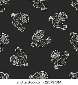 chicken doodle seamless pattern background