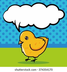 chicken doodle, speech bubble