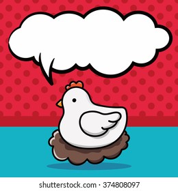 chicken doodle, speech bubble