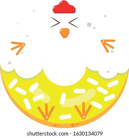 Chicken doughnut with sprinkles vector