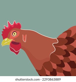Chicken, drawing chicken, bird, poultry, vector image, banner, logo, sketch, sticker