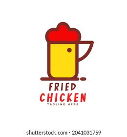 Chicken and drink logo template