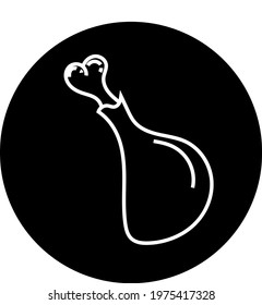 Tambor de pollo, ilustración de icono, vector sobre fondo blanco