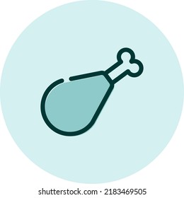 Chicken drum, illustration, vector on a white background.