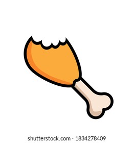 A chicken drum stick god eaten vector. EPS10